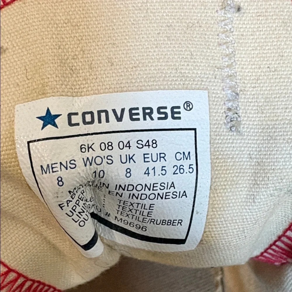 Converse All Star Red Canvas Sneakers Size 8